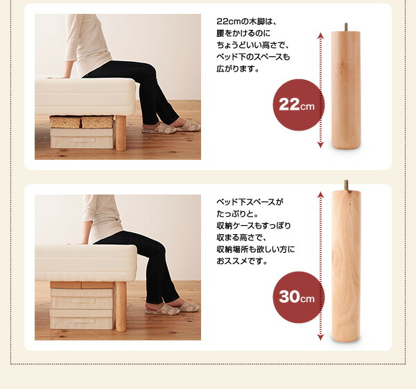 新・移動ラクラク 分割式マットレスベッド ポケットコイルマットレスタイプ セミダブル 脚22cm 組立設置付_14