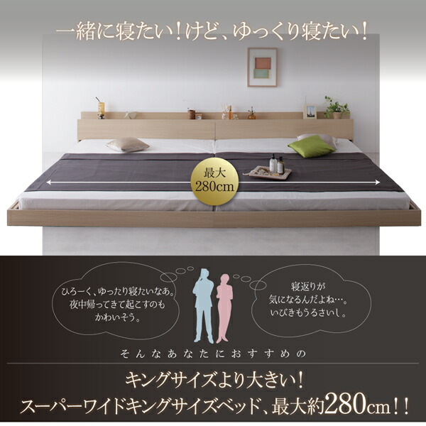 ファミリー ベッド 連結ベッド 大型ベッド 家族ベッド 親子ベッド ローベッド フロアベッド ファミリーベッド 北欧 おしゃれ プレミアムポケットコイ_2