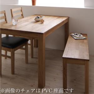 ダイニングセット（テーブル&amp;ベンチ チェア） 総無垢材ワイドダイニング 4人 4点セット(テーブル+チェア2脚+ベンチ1脚) オーク 板座 W160