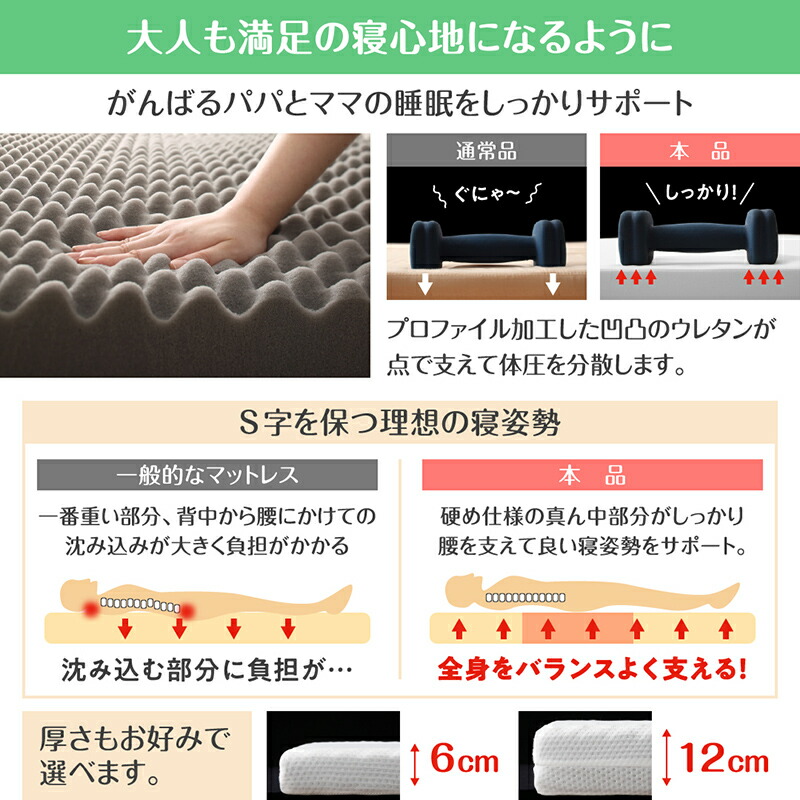 ファミリーマットレス敷き布団 ワイドK280  厚さ12cm | 家族向け ファミリー向け マットレス 敷布団 ワイドキングサイズ |  | 03