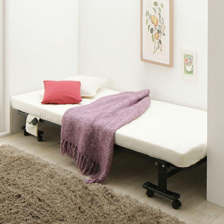 コンパクトショートシングル折りたたみベッド(幅98&times;奥行190&times;高さ43.5cm)