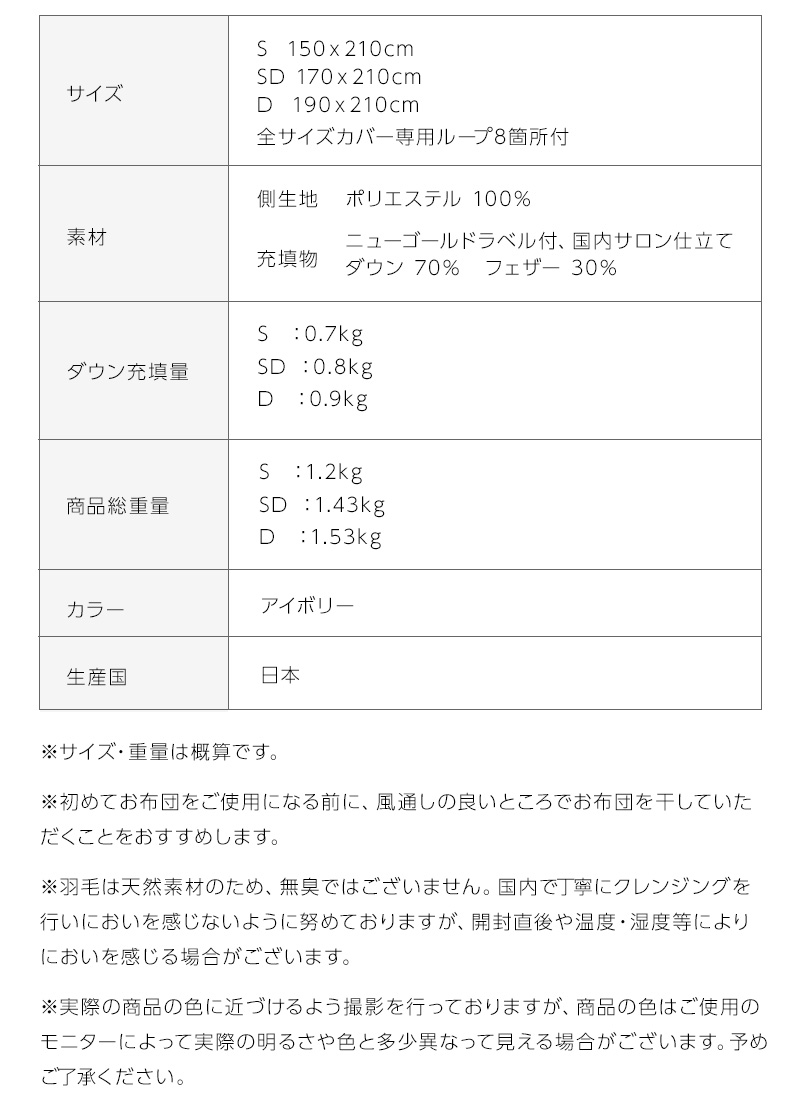 羽毛布団 ダブル 羽毛 布団 日本製 防ダニ 国産 国内洗浄 軽い 暖かい 清潔 掛布団 SEK 羽毛布団袋 抗菌防臭 ダブル軽い 550fp 掛け布団 羽毛ふとんダブル｜co-chi｜17