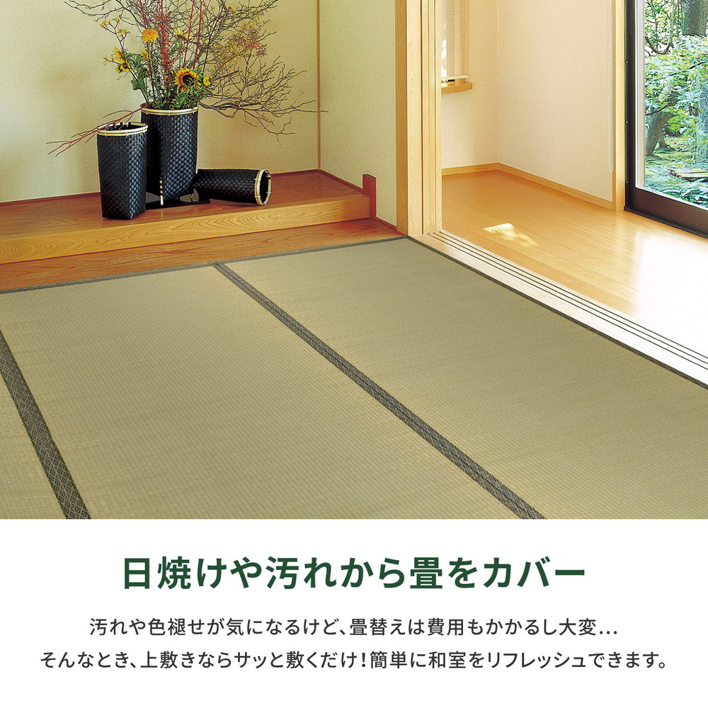 い草カーペット 柳川 江戸間 10帖 440×352 ラグ カーペット い草 畳 和室 床敷き 夏用 冷感 敷物 ナチュラル 省スペース 夏ラグ 和風_2