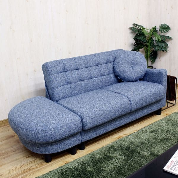 サリー | カウチソファ リビング ソファー 帆布生地採用 座面下収納庫付き 脚付き コンパクト カウチソファー ダイニング 2人掛け クッション付き_7