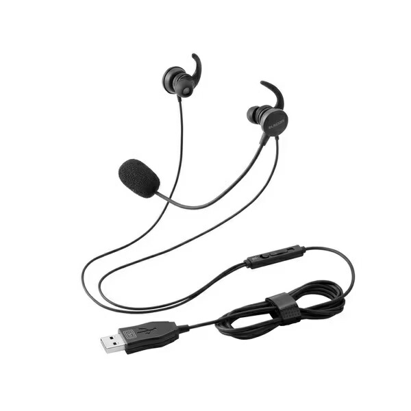 �G���R�� �L���w�b�h�Z�b�g HS-EP21SUBK | ELECOM �w�b�h�Z�b�g �L�� USB �ڑ� �J�i���^ �}�C�N�t�� ������ ���ʒ��� �~���[