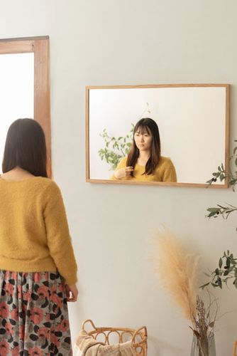ウォールミラー1 | ミラー 鏡 壁掛けミラー 壁掛け鏡 天然木 オーク材 スリム ウォールミラー おしゃれ ミラー 姿見 飛散防止ミラー 省スペース_8
