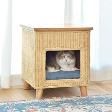 ペットハウススツール ハウス スツール テーブル ペットテーブル ペットハウス ペットベット 犬 猫 ドッグ キャット ペット クッション付き クッシ_4