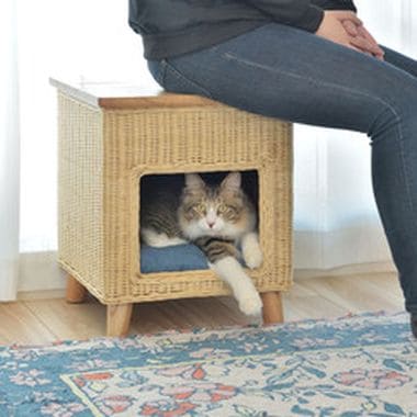ペットハウススツール ハウス スツール テーブル ペットテーブル ペットハウス ペットベット 犬 猫 ドッグ キャット ペット クッション付き クッシ_11