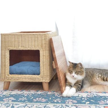 ペットハウススツール ハウス スツール テーブル ペットテーブル ペットハウス ペットベット 犬 猫 ドッグ キャット ペット クッション付き クッシ_16