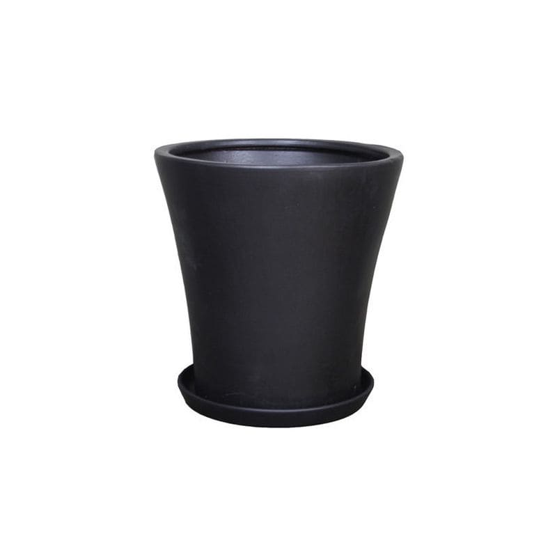 サブリナ 白 黒 L ホワイト ブラック マット ポット 陶器 シンプル 無地 プランター 植木鉢 受け皿付き 受皿付き おしゃれ お洒落 オシャレ