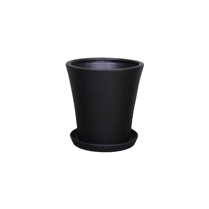 サブリナ 白 黒 S ホワイト ブラック マット ポット 陶器 シンプル 無地 プランター 植木鉢 受け皿付き 受皿付き おしゃれ お洒落 オシャレ