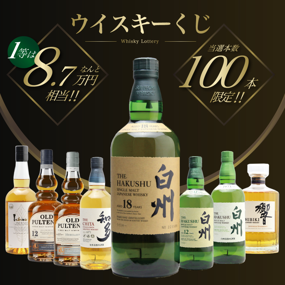 第31弾】白州18年くじ！高確率・ウイスキーガチャ・1/100で白州18年・1