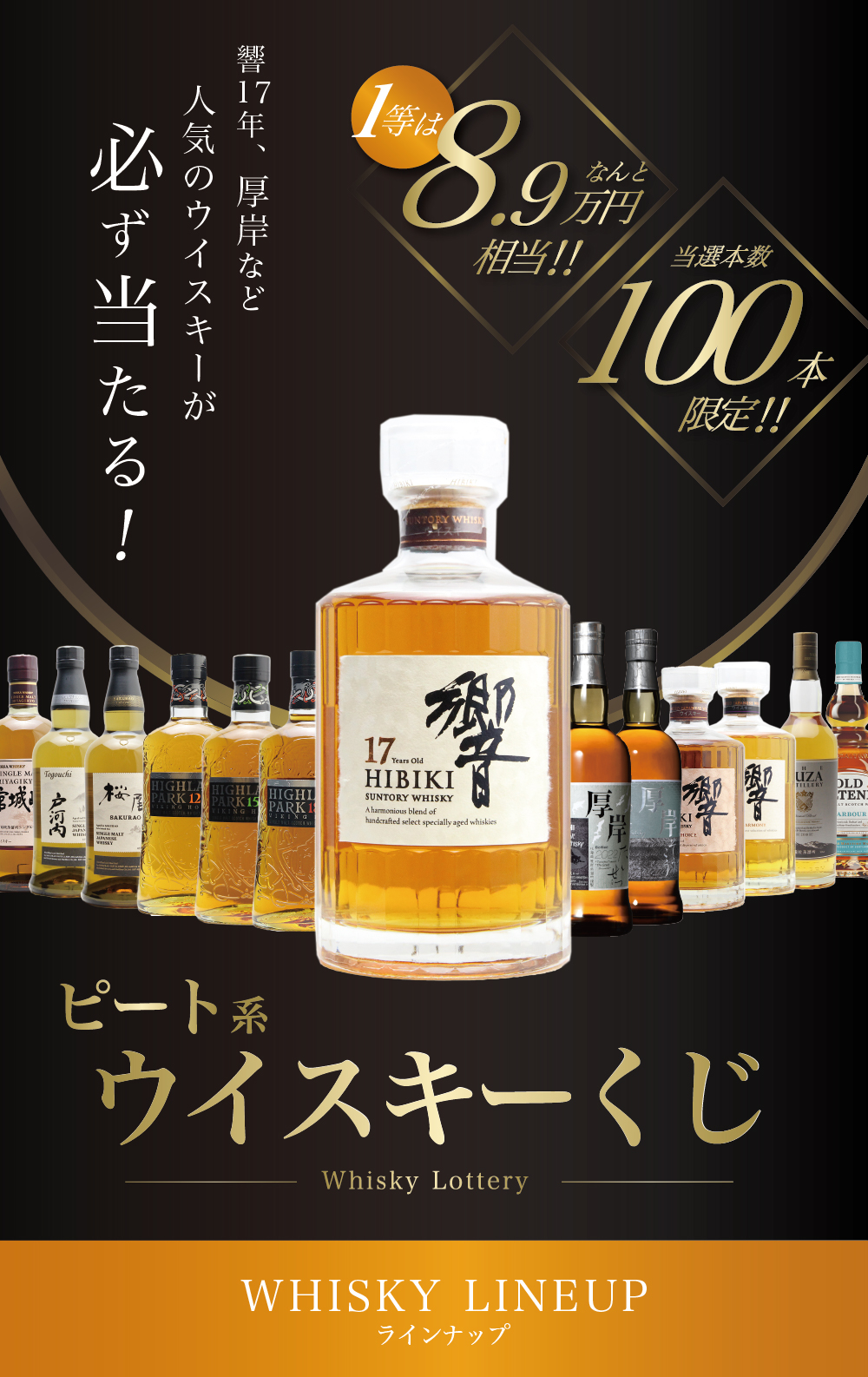 第2弾】響17年くじ! !1/4の確率でジャパニーズウイスキー当たる
