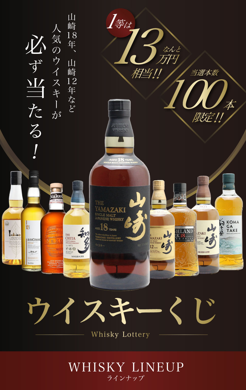 第21弾】山崎18年くじ！高確率で日本ウイスキー当たる！1/100で山崎18