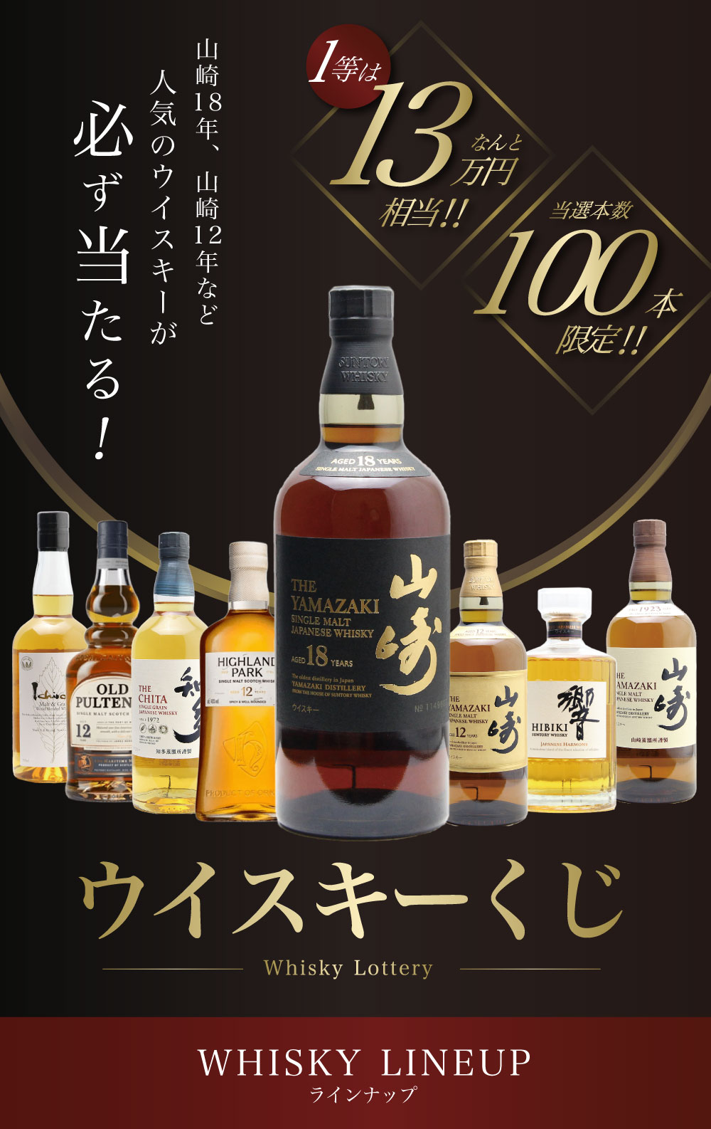 第27弾】山崎18年くじ！高確率で日本ウイスキー当たる！1/100で山崎18