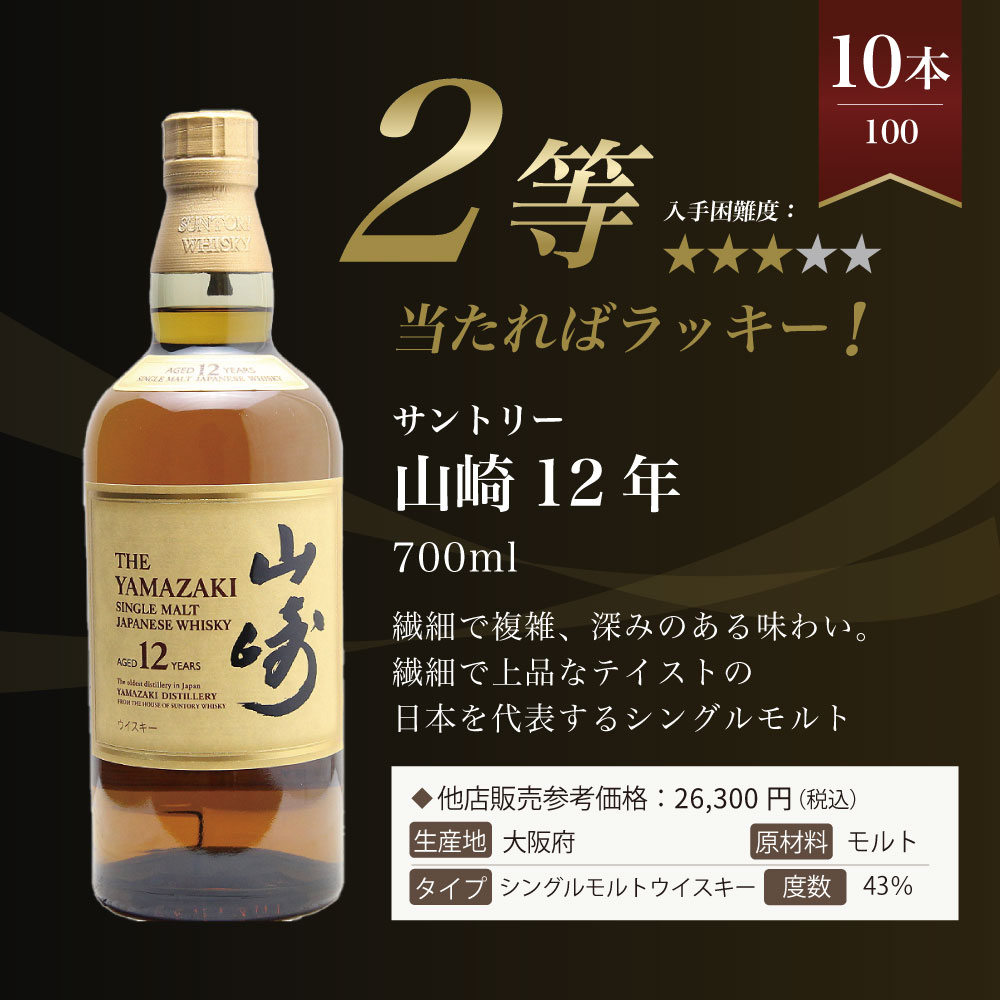 第26弾】山崎18年くじ！高確率で日本ウイスキー当たる！1/100で山崎18