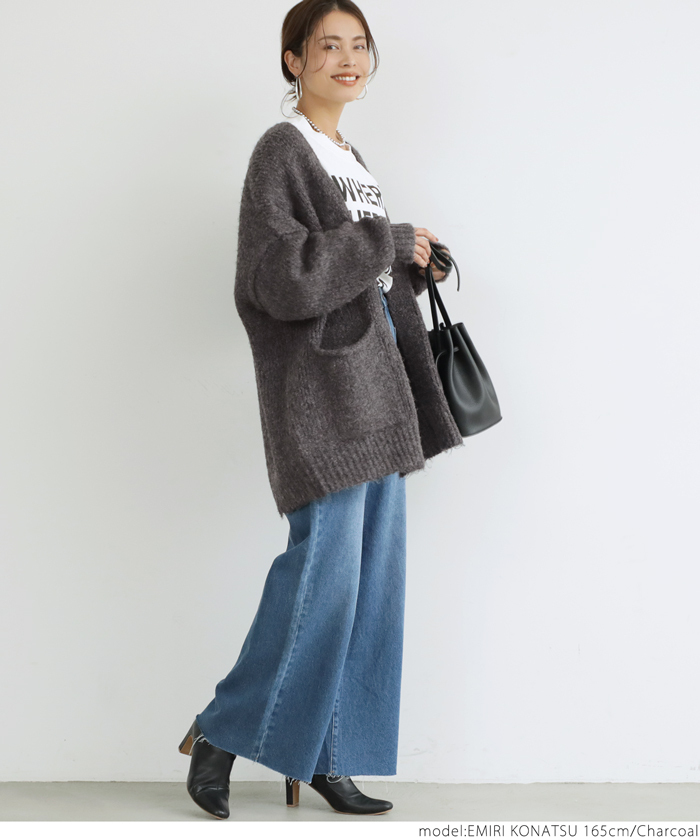 coca ニットカーディガン レディース ドロップショルダー