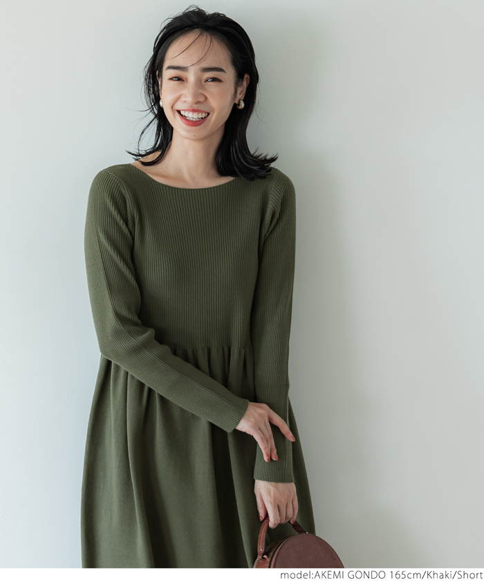 WEB限定・小柄女性向け】バイパチティアードニットワンピース