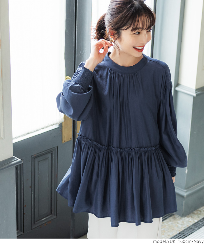 coca セール☆2290円→550円 オンも頼れる！艶ギャザーブラウス