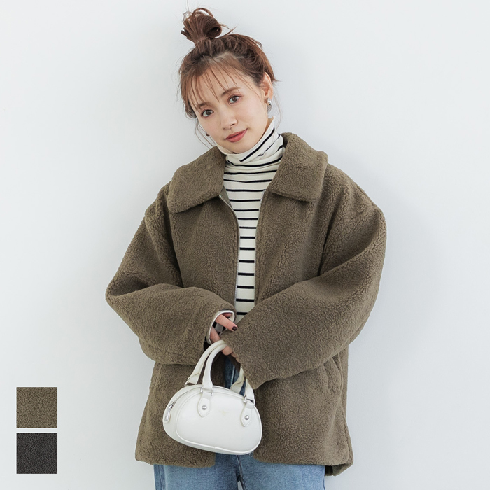 セール☆2690円→990円 キッズ 115-135 ブルゾン ボア ジップ 前
