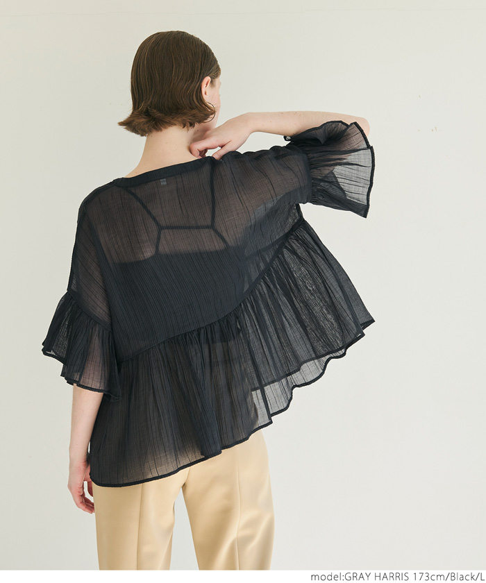 acka シアーオーバーブラウス acka sheer over flare blouseの通販 by shop｜ラクマ