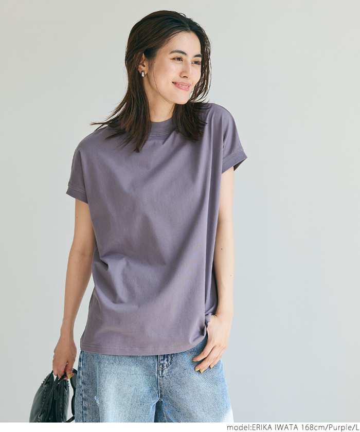 Tシャツ レディース モックネック 半袖 COTTON from the US 丸首 フレンチスリーブ 厚手 ハリ感 綿100％ アメリカ メール便可  24ss coca コカ : 36-201000001-07 : coca - 通販 - Yahoo!ショッピング