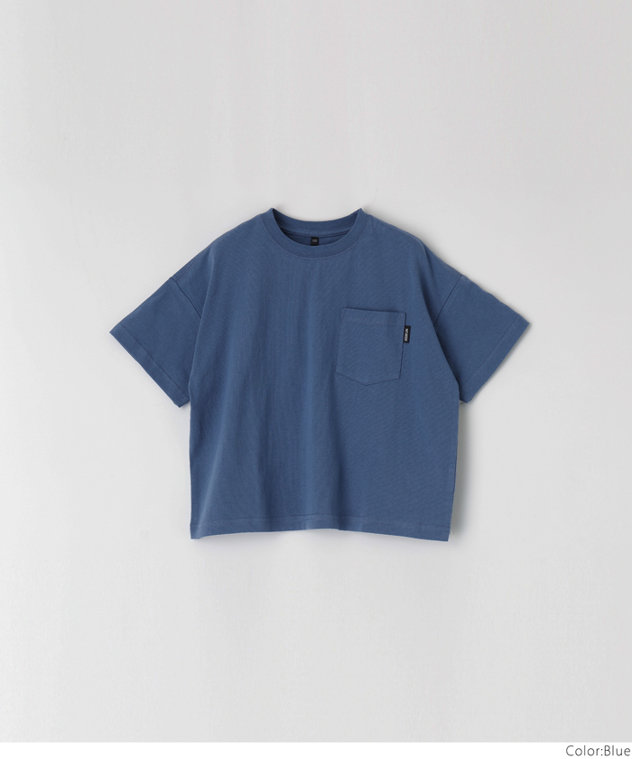 キッズ 110-140 Ｔシャツ BIGTシャツ ポケット付き 半袖 ベーシック 綿100％ シンプ...