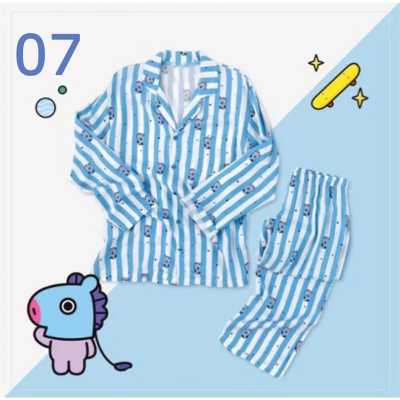 新品 BTS 防弾少年団 V パジャマ 長袖 BT21 かわいい 上下セット 打歌服 応援服 グッズ 服 メンズ レディース 男女兼用 春夏 韓流グッズ