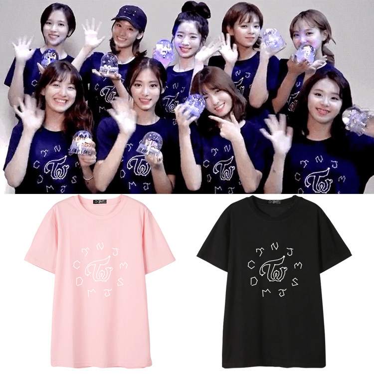 濃いピンク系統 送料無料 Twice Tシャツ 半袖 トゥワイス クールネック 韓流グッズ レディース メンズ 男女兼用 ウェア 夏服 応援服 プリント おしゃれ カットソー Fmfm Com Mx