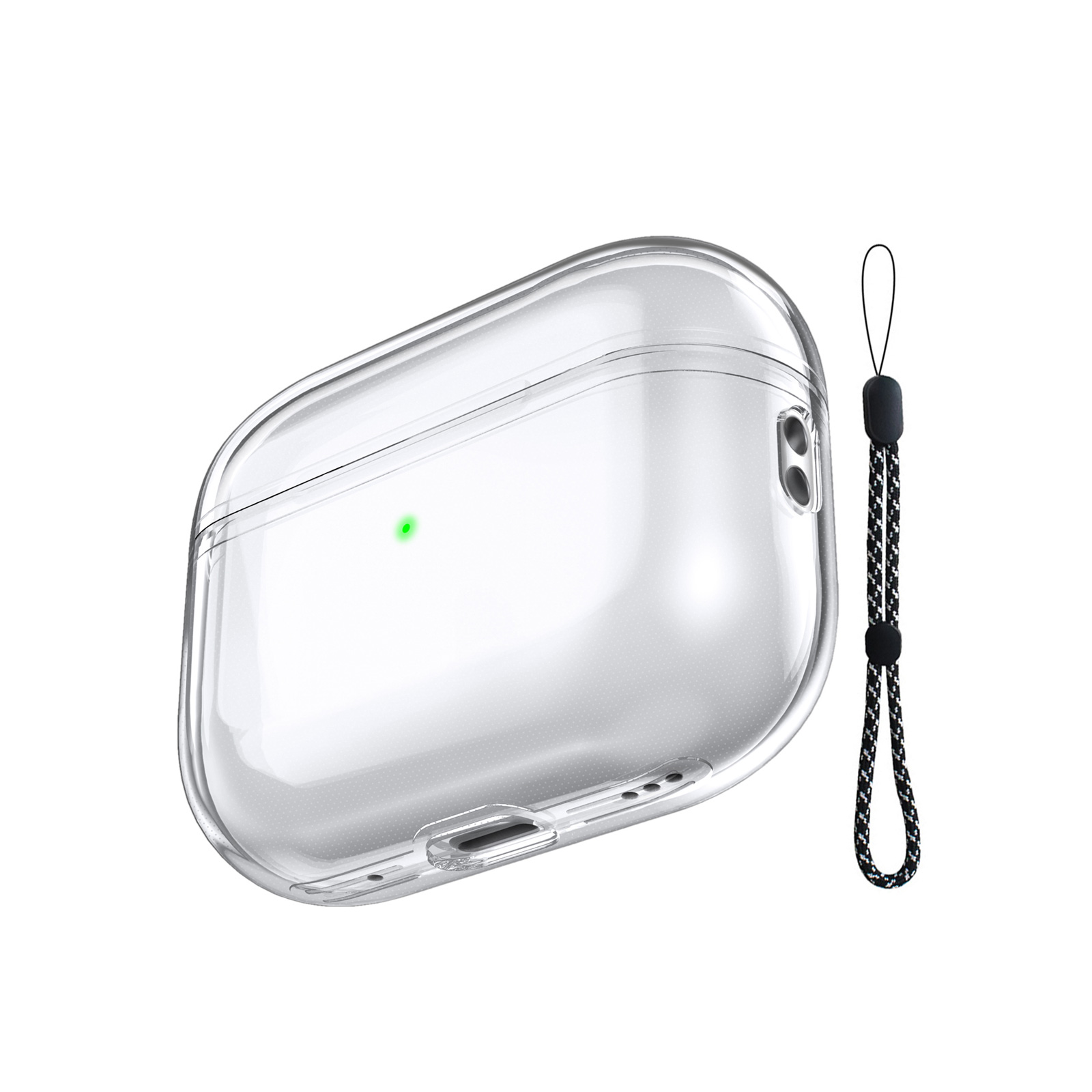 Apple AirPods Pro 第2世代 本体 + クリアケース付き AirPods Pro/ Pro 2 (第2世代) ケース 充電ケース 透明クリア