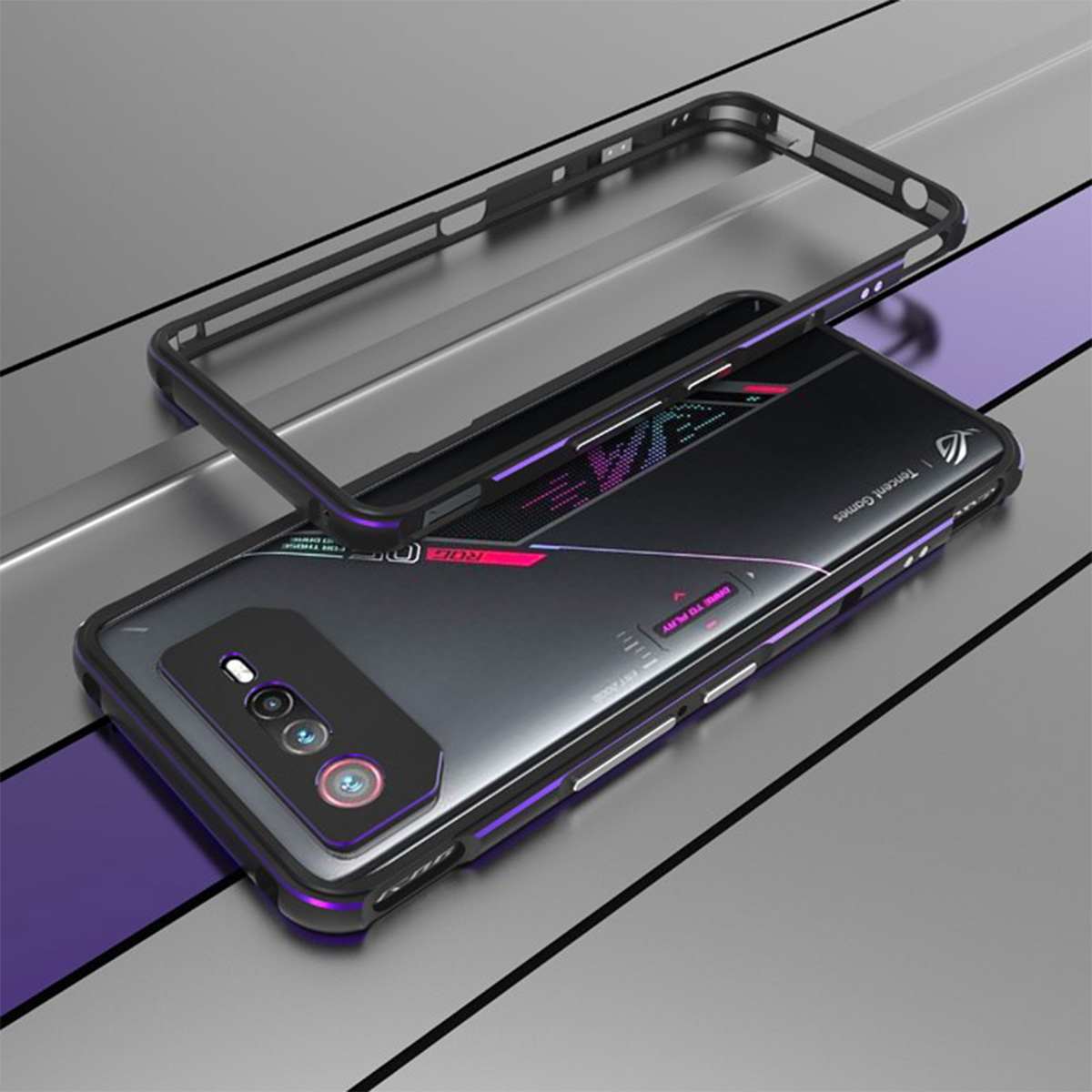 ASUS ROG Phone 6 6 Pro ケース アルミニウムバンパー レンズ保護  耐衝撃 金属 軽量 持ちやすい メタルサイドバンパー 強化ガラスフィルム おまけ付き｜coco-fit2018｜03