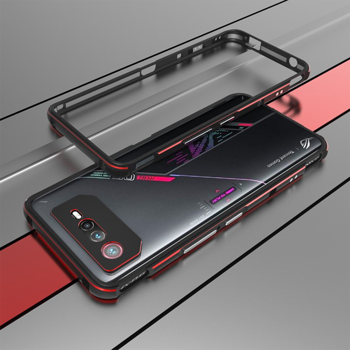 ASUS ROG Phone 6 6 Pro ケース アルミニウムバンパー レンズ保護  耐衝撃 金属 軽量 持ちやすい メタルサイドバンパー 強化ガラスフィルム おまけ付き｜coco-fit2018｜02