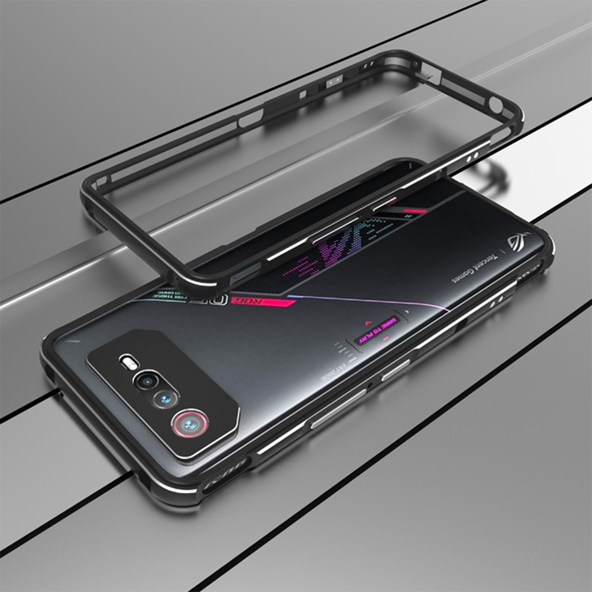 ASUS ROG Phone 6 6 Pro ケース アルミニウムバンパー レンズ保護  耐衝撃 金属 軽量 持ちやすい メタルサイドバンパー 強化ガラスフィルム おまけ付き｜coco-fit2018｜05