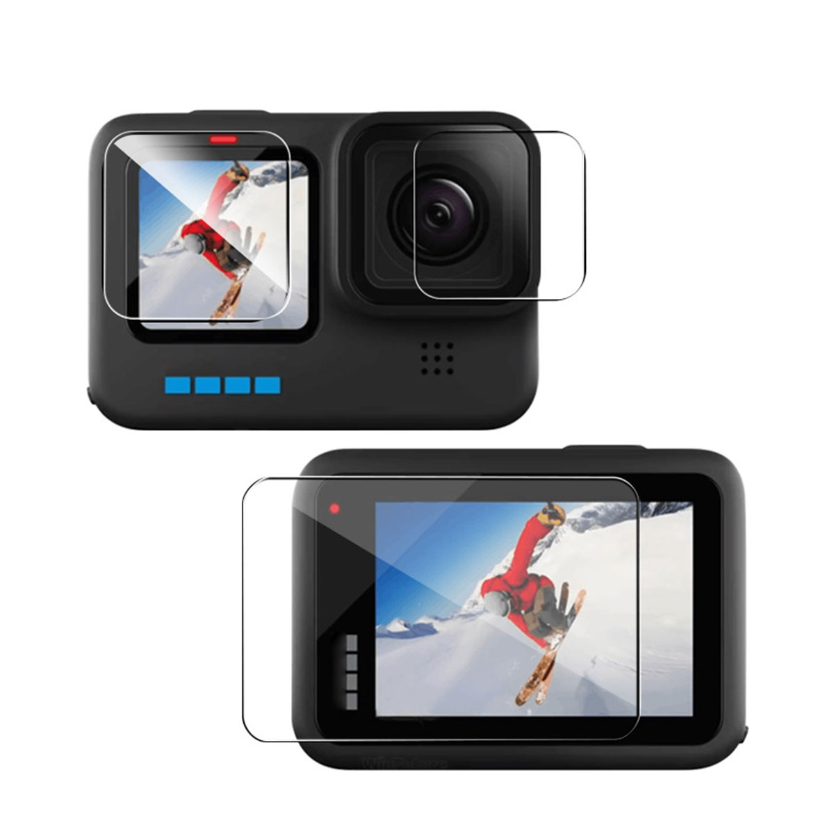 GoPro Hero11 Black 画面保護 ガラスフィルム 強化ガラス 0.26mm 2.5D 硬度9H アクションカメラ レンズ保護 + 液晶保護 保護ガラス 2セット(1セットに3枚)｜coco-fit2018｜02