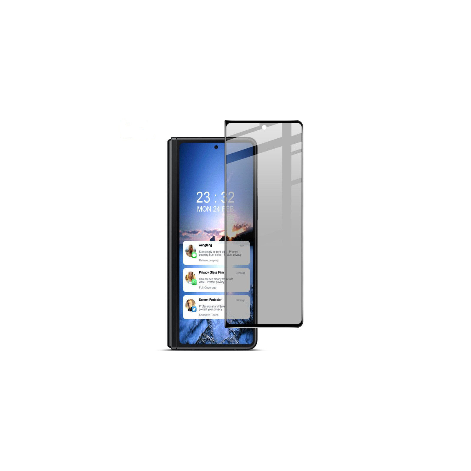 Samsung Galaxy Z Fold5 5G  強化ガラス HD Film ガラスフィルム 保護フィルム 強化ガラス 硬度9H 液晶保護ガラス フィルム 強化ガラスシート 覗き見防止｜coco-fit2018｜02