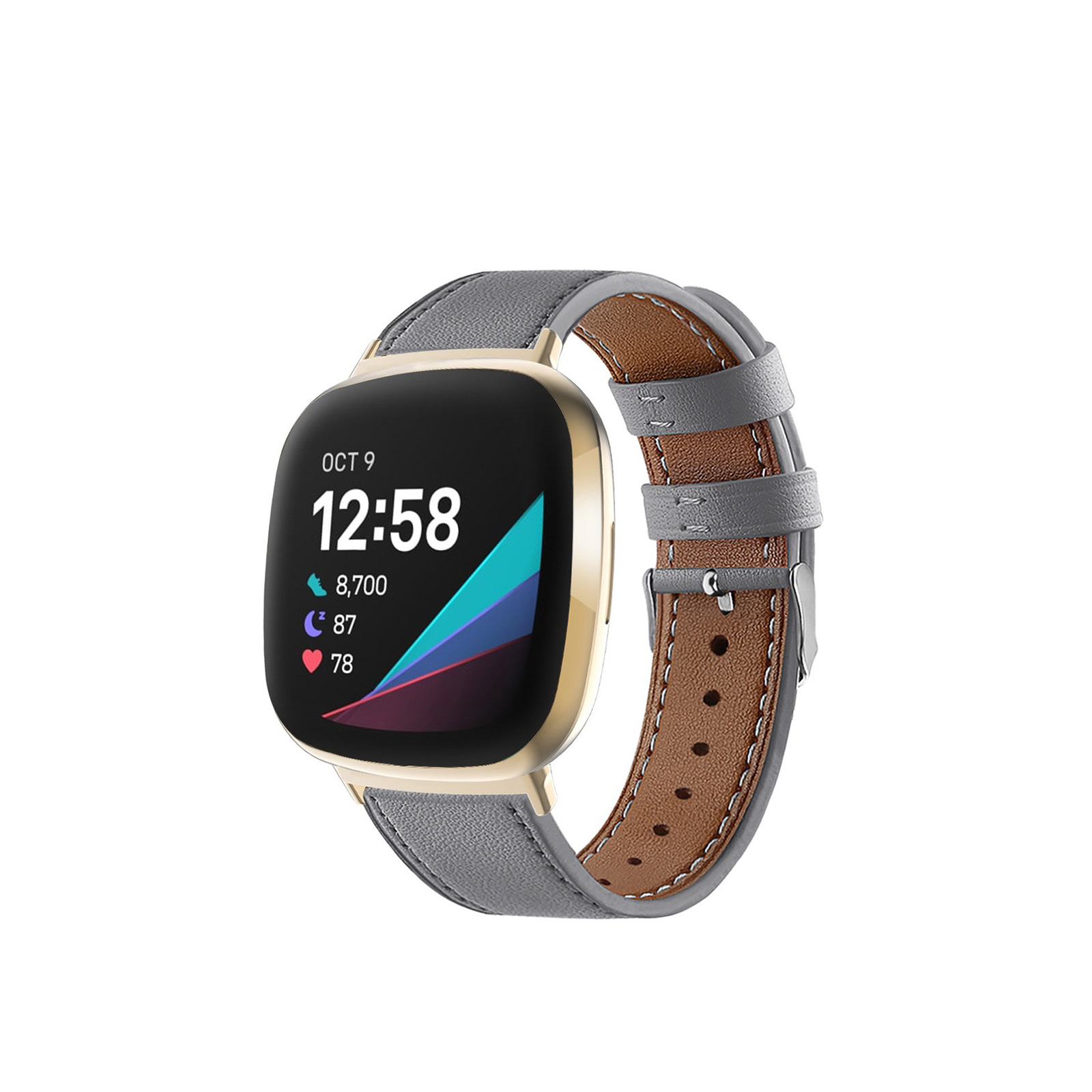 Fitbit Versa 4 Sense 2 交換 バンド PUレザー素材 腕時計ベルト