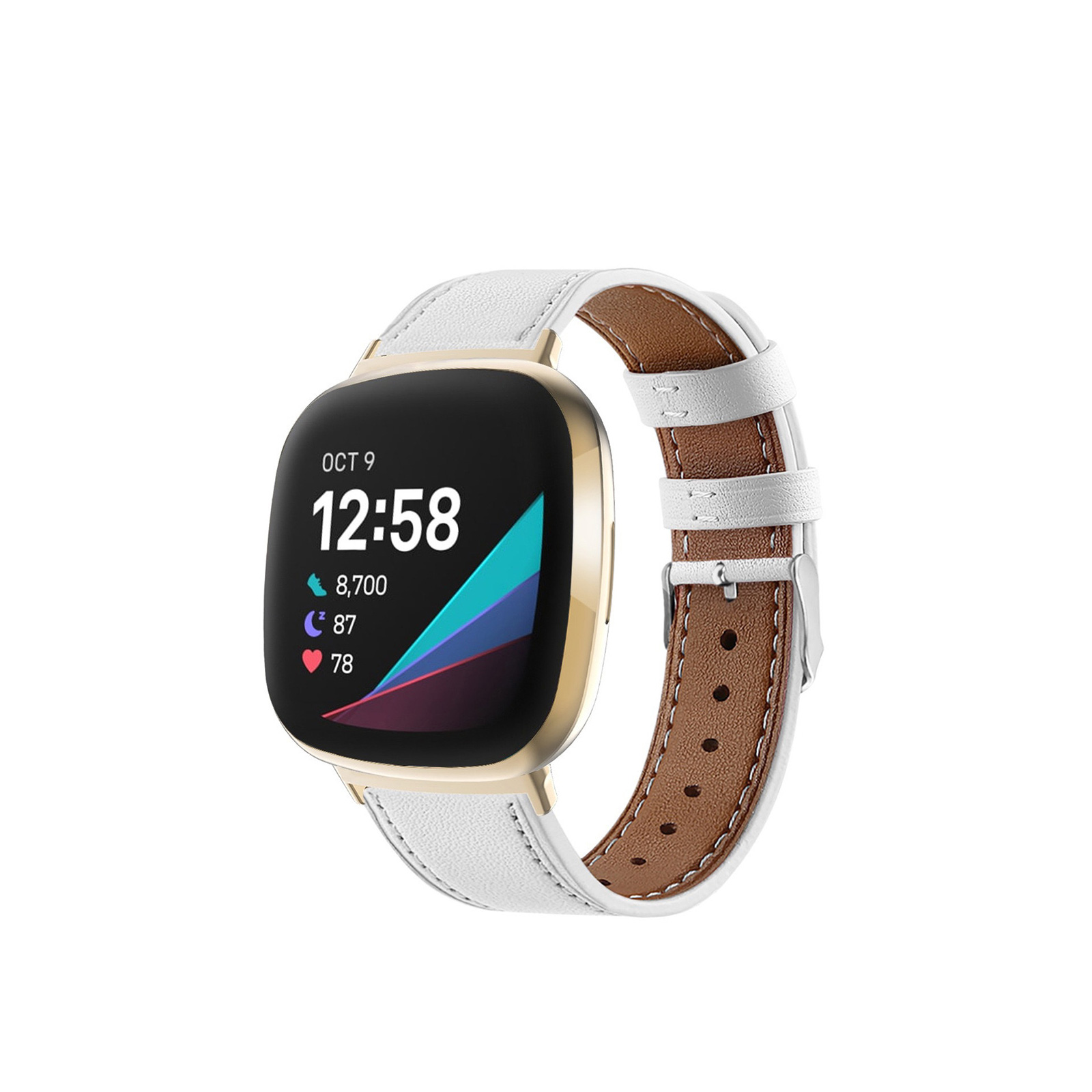 Fitbit Versa 4 Sense 2 交換 バンド PUレザー素材 腕時計ベルト