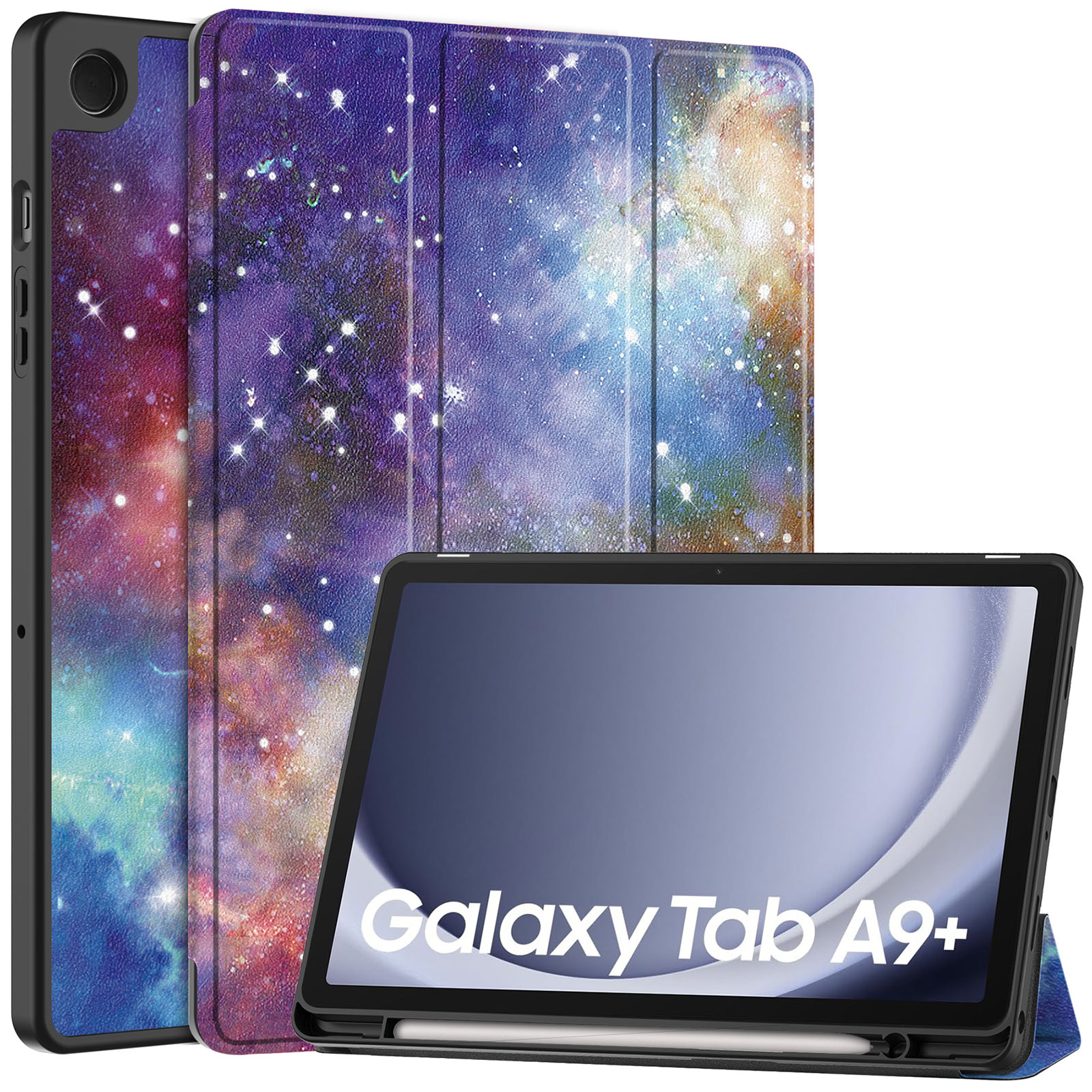 Galaxy Tab A9+ ケース 耐衝撃 カバー TPUとPUレザー おしゃれ ケース スタンド機能 カード収納 タブレットケース ギャラクシー タブA9 A9+ 手帳型カバー｜coco-fit2018｜02