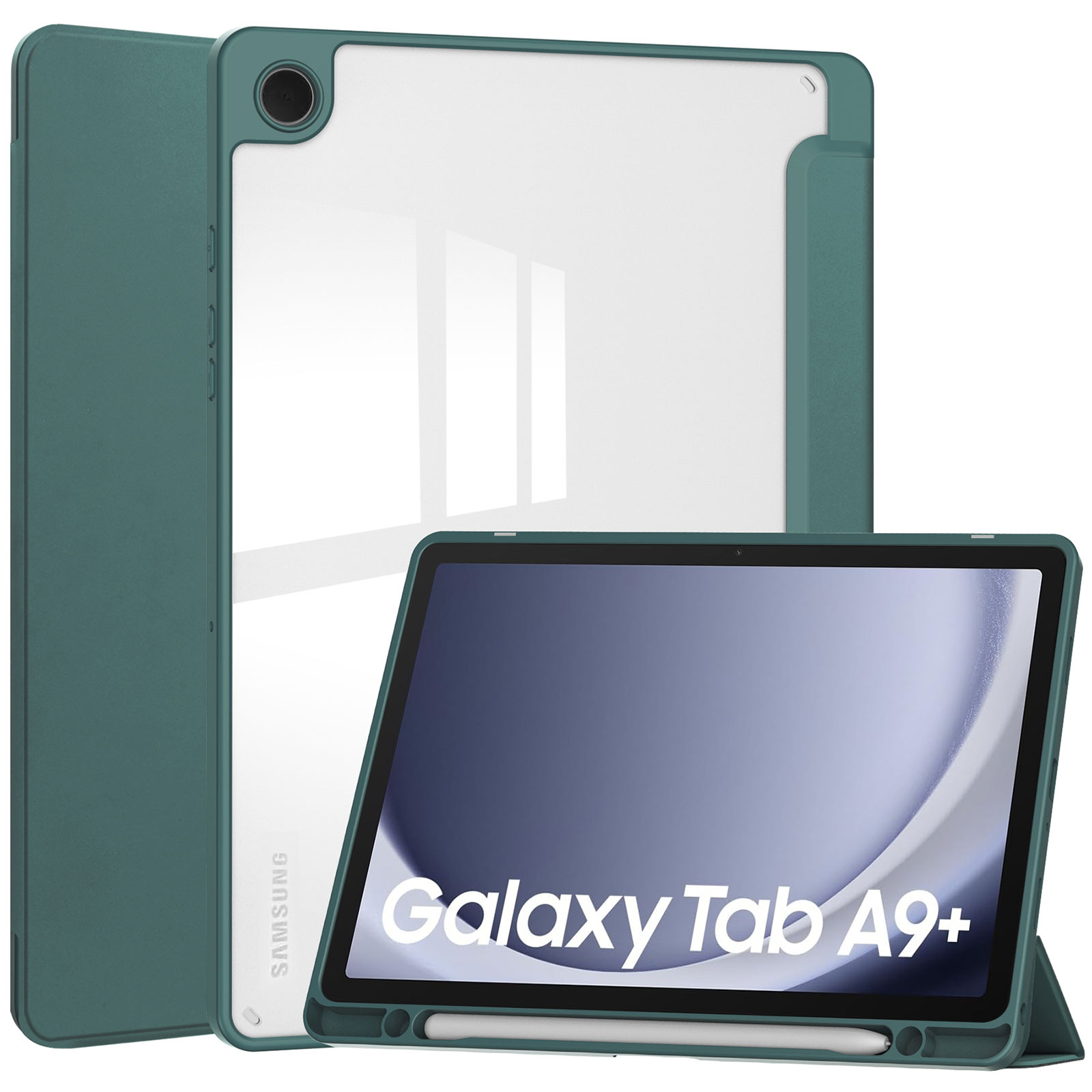 Galaxy Tab A9 A9+ ケース 耐衝撃 カバー TPUとPCとPUレザー おしゃれ スタンド機能 カード収納 タブレットケース ギャラクシー タブA9 A9+ 手帳型カバー｜coco-fit2018｜03