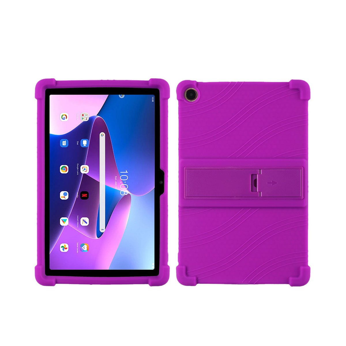 NEC LAVIE Tab 布紋TPUケース EAS 10.1インチタブレット用の保護ケース T10 TAB10 Pink F02 カード収納可能  スタンド可能 T1055