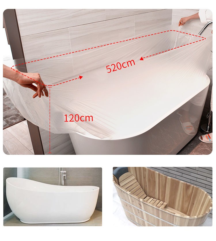 ビックサイズ浴槽、バスタブ用使い捨てカバー サロンやホテル、自宅などで使用可能（5.2m x 1.2m）10枚セット（個別包装）  :life-shy001:COCO-fit 通販 