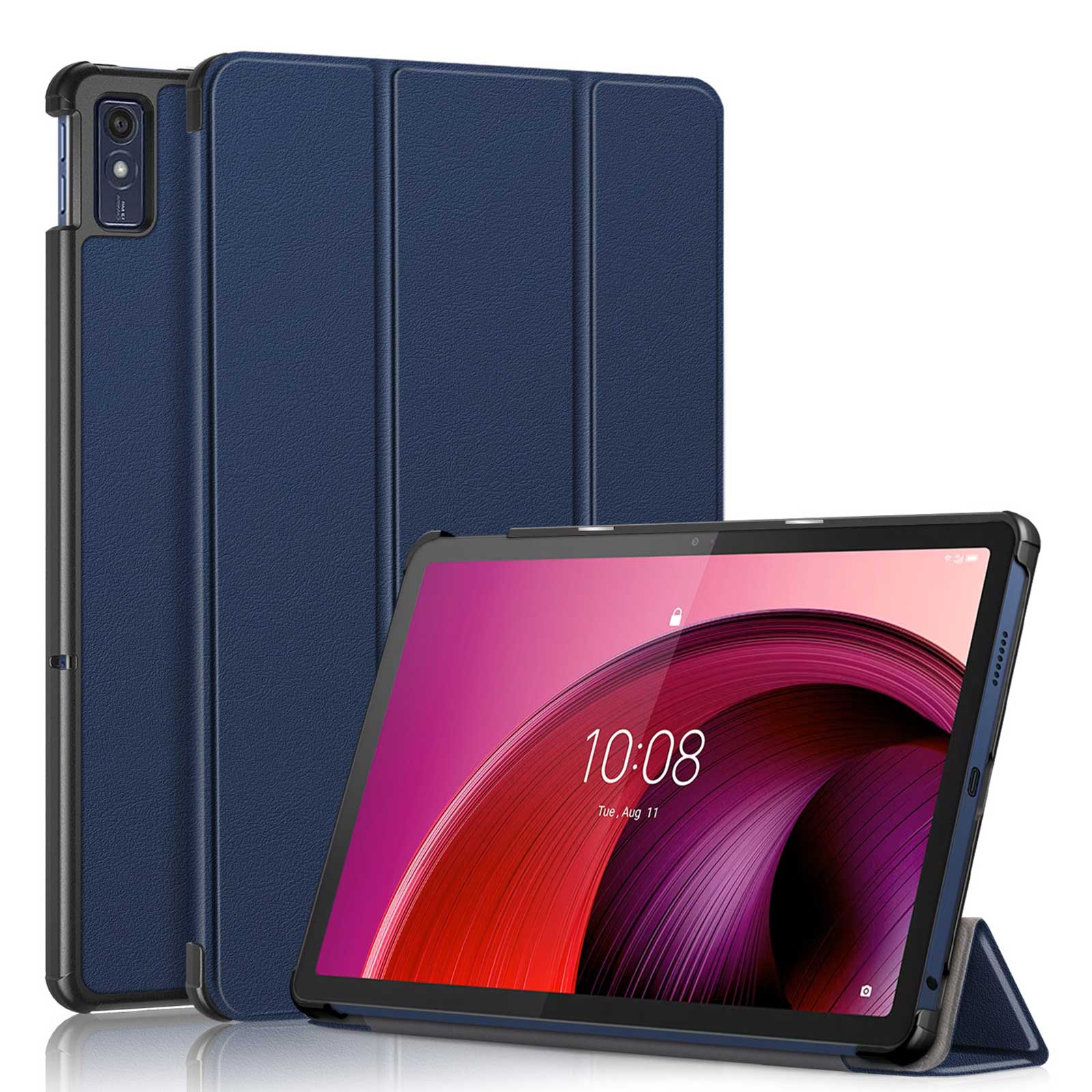 Lenovo Tab M10a 5G LET02 ケース 耐衝撃 カバー PC+PUレザー製