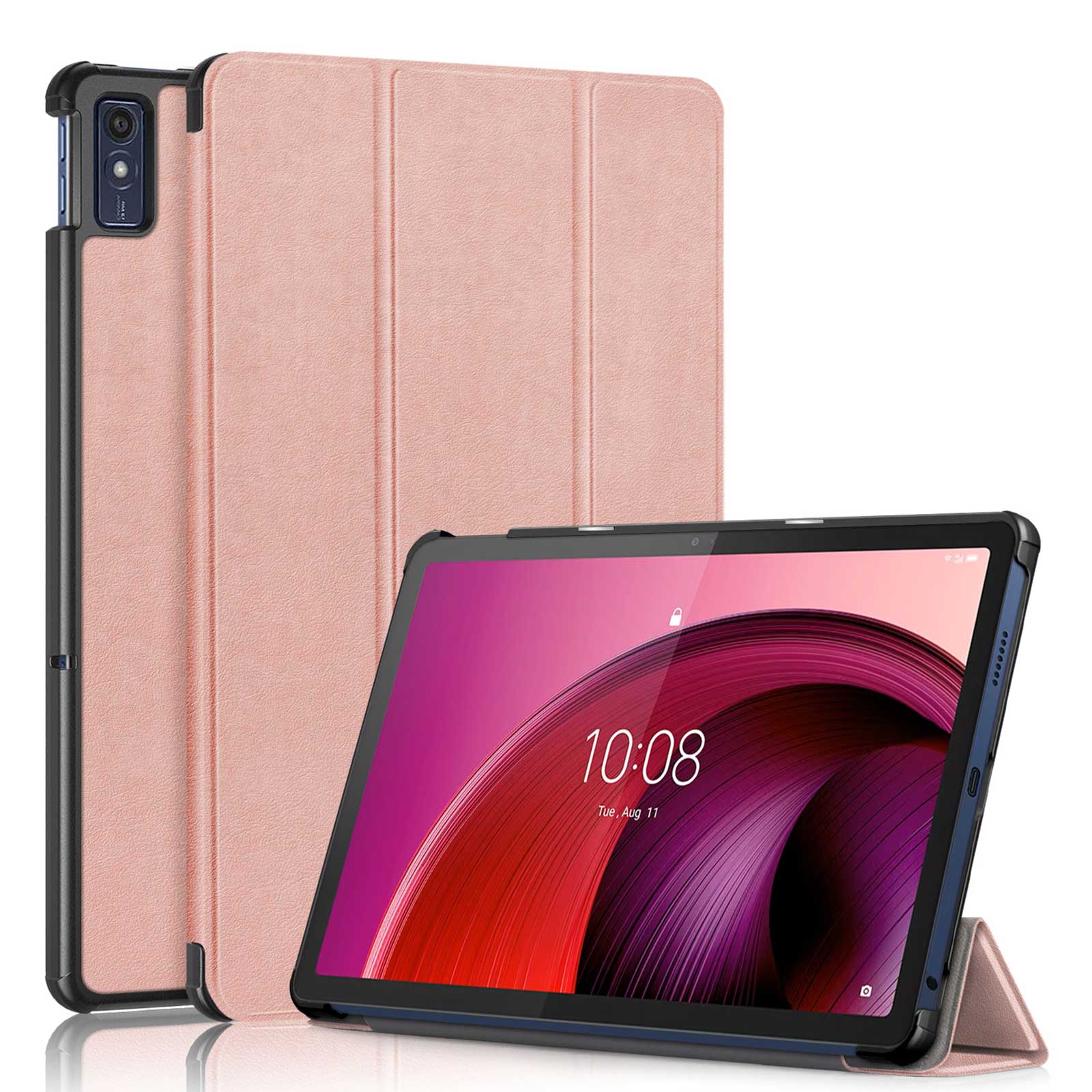 Lenovo Tab M10a 5G LET02 ケース 耐衝撃 カバー PC+PUレザー製 