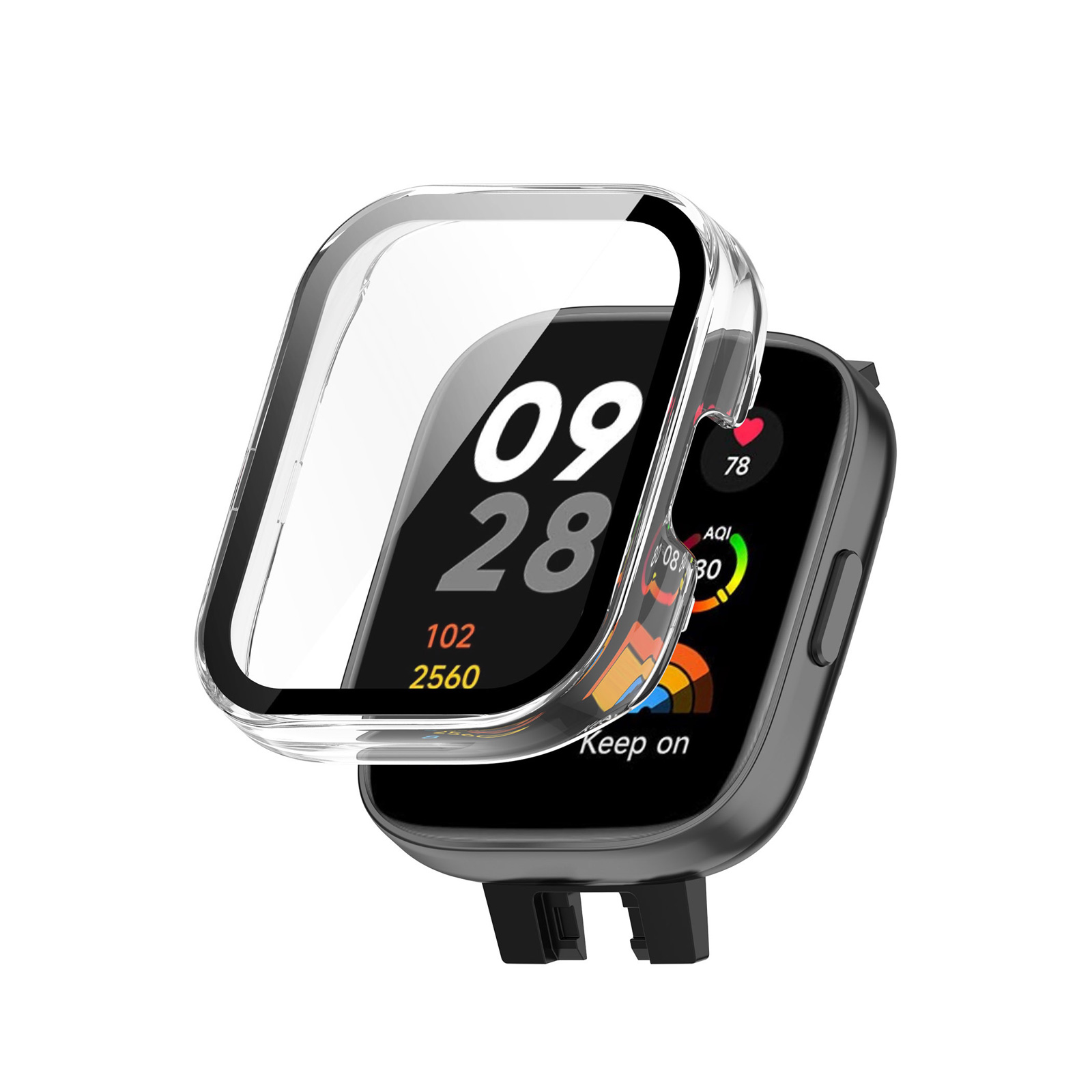 Redmi Watch 3 クリア ケース PC&強化ガラス 画面保護 2重構造 カバー CASE 耐衝撃 簡単装着 カッコいい 人気 簡易着脱 人気 CASE 保護ケース ハードケース｜coco-fit2018｜03