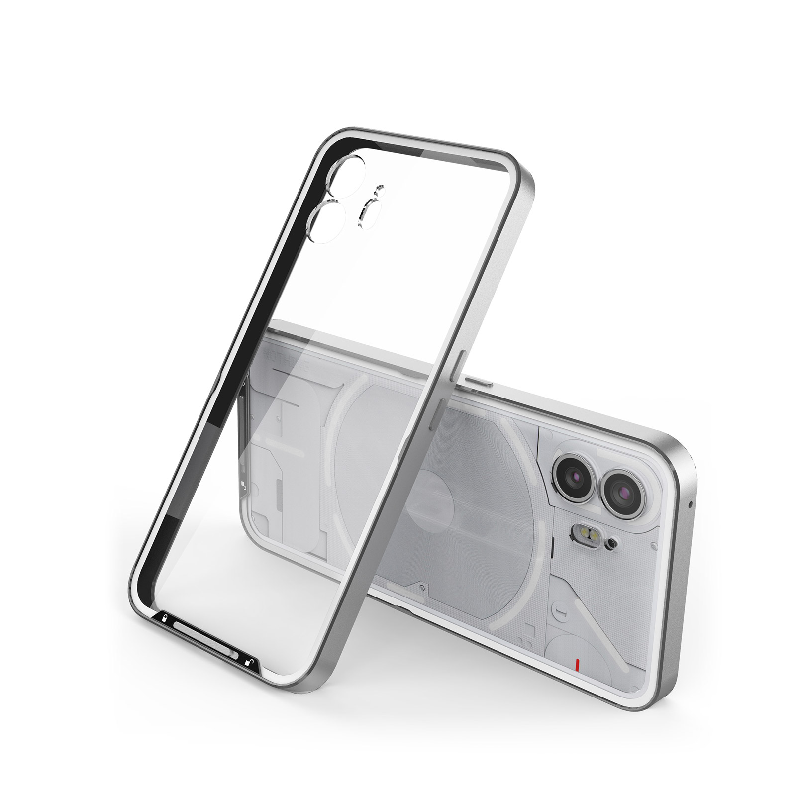 Nothing Phone (2) ケース アルミバンパー 背面パネル付き 軽量 持ち
