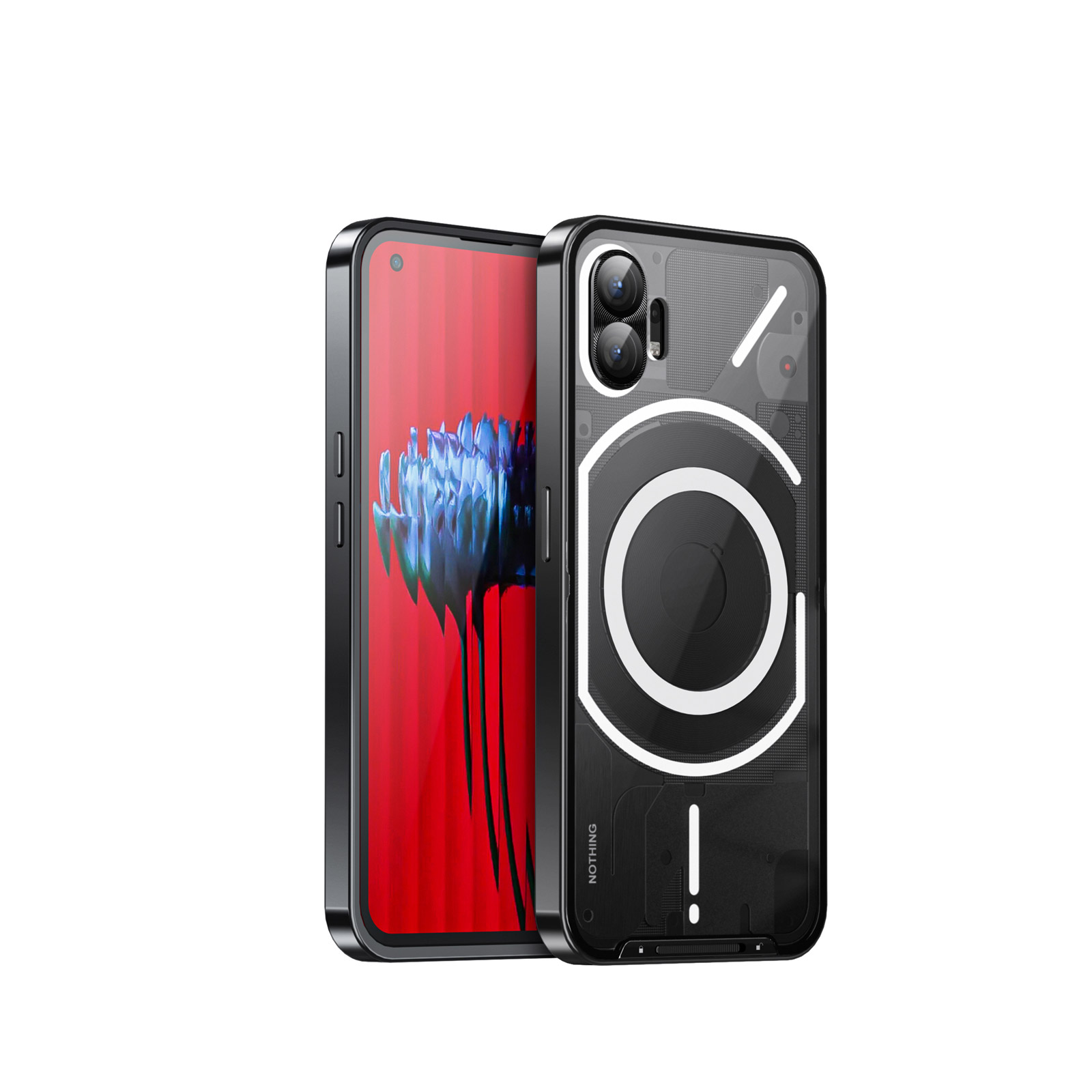 Nothing Phone (2) ケース アルミバンパー 背面パネル付き 軽量 持ち