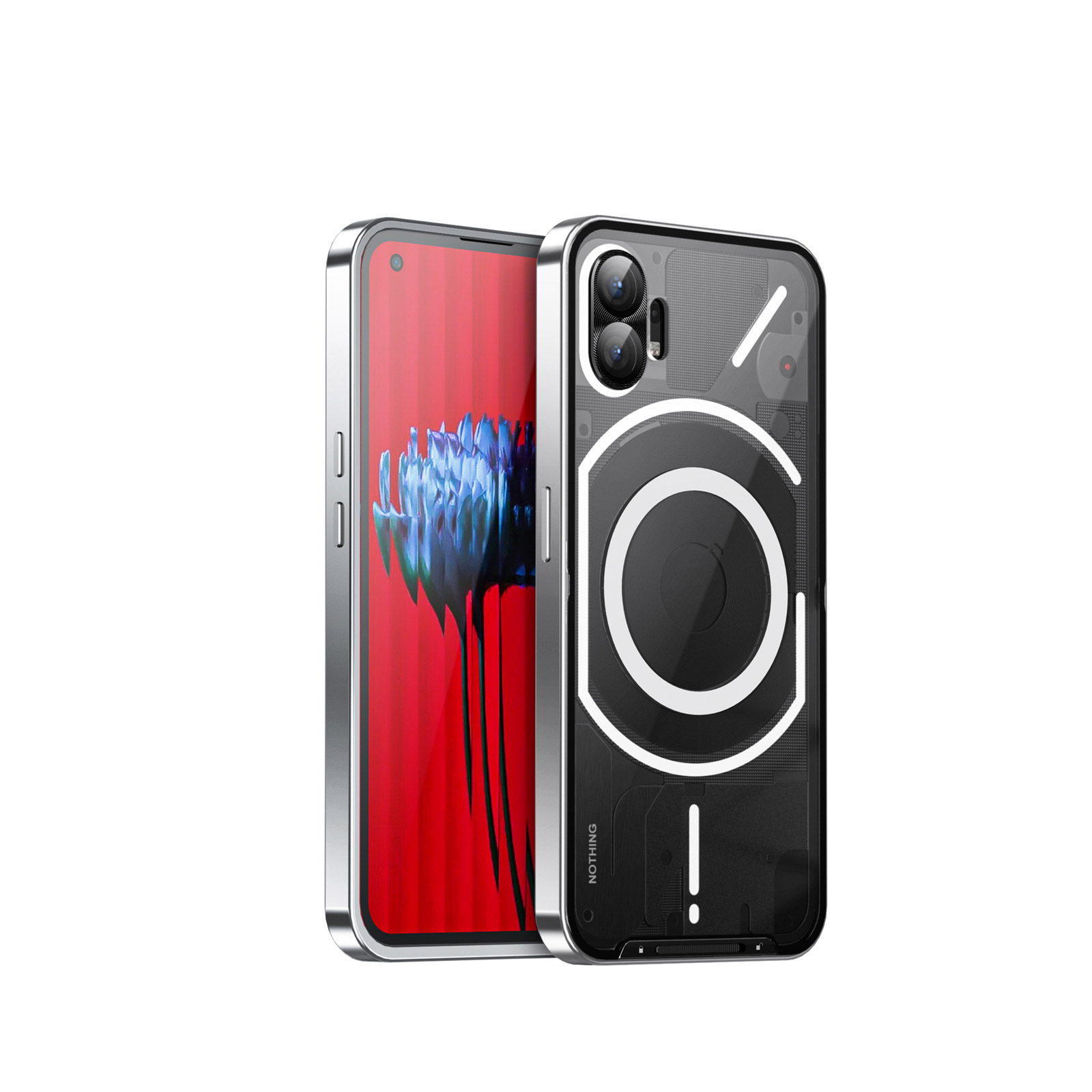 Nothing Phone (2) ケース アルミバンパー 背面パネル付き 軽量 持ち