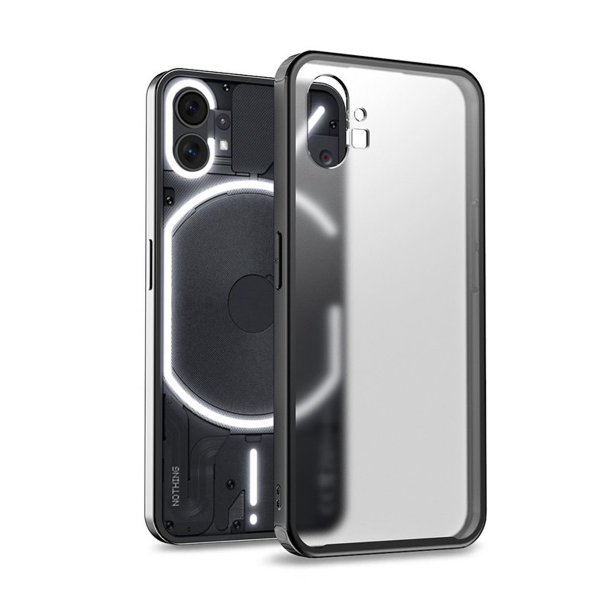 Nothing Phone (1) スマートフォン ケース TPU+PC素材 クリア ケース マット感 半透明 マットタイプ 人気 背面カバー  強化ガラスフィルム おまけ付き