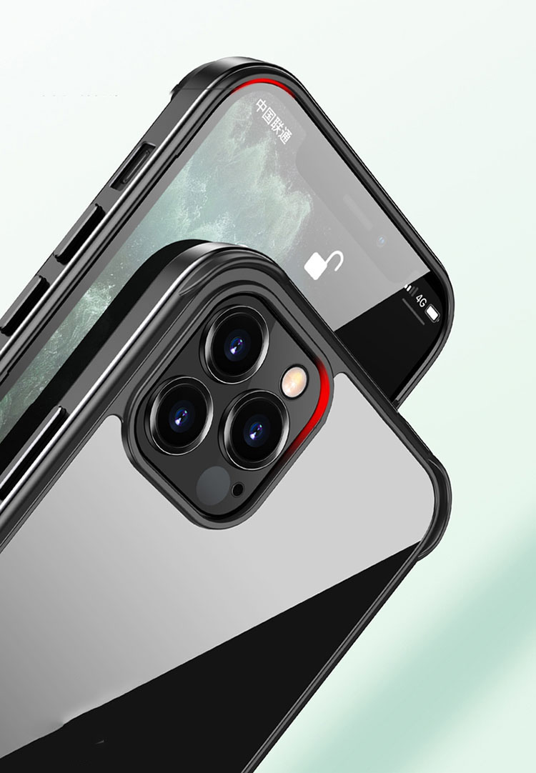 Apple iPhone 12MINI 12 12PRO 12PROMAX クリアケース アルミニウム