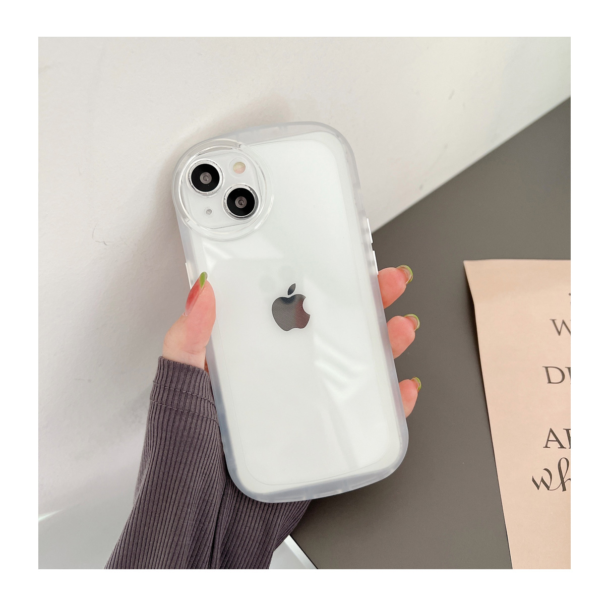 Apple iPhone14 Pro Max クリア ケース 背面カバー かわいい 持ちやすい 衝撃防止 波仕様 多彩 可愛い 透明 ソフトケース 強化ガラスフィルム おまけ付き｜coco-fit2018｜03